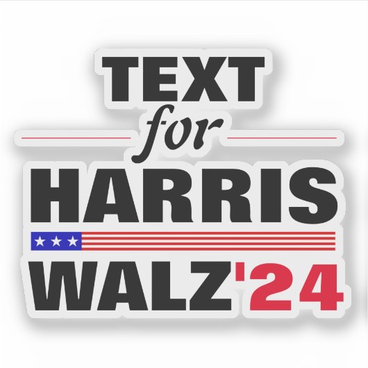 Aangepaste Tekstnaam voor Harris Walz 2024 Verkiez Sticker (Voorkant)