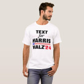 Aangepaste Tekstnaam voor Harris Walz 2024 Verkiez T-shirt (Voorkant volledig)