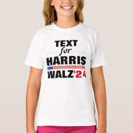 Aangepaste Tekstnaam voor Harris Walz 2024 Verkiez T-shirt