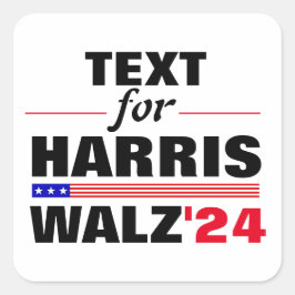 Aangepaste Tekstnaam voor Harris Walz 2024 Verkiez Vierkante Sticker