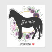 Aangepaste tekstpaarden Naam boerderij paarden Sti Sticker (Vel)