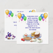 Aangepaste tekstpalloons en partijenvoedingsuitnod kaart (Voorkant / Achterkant)