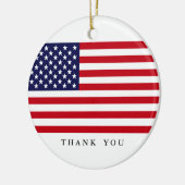Aangepaste tekstpatriottische Amerikaanse vlag | D Keramisch Ornament (Links)
