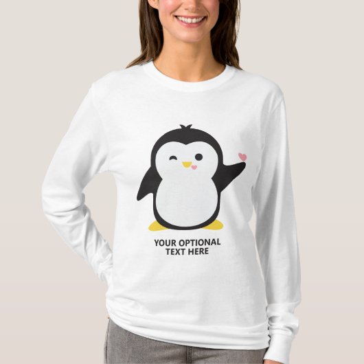 Aangepaste tekstpinguïn-shirten t-shirt (Voorkant)