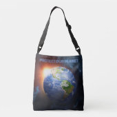 Aangepaste tekstplaneet Aarde Crossbody Tas (Achterkant)