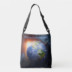 Aangepaste tekstplaneet Aarde Crossbody Tas
