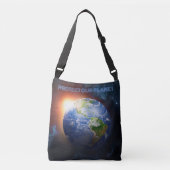 Aangepaste tekstplaneet Aarde Crossbody Tas (Voorkant)