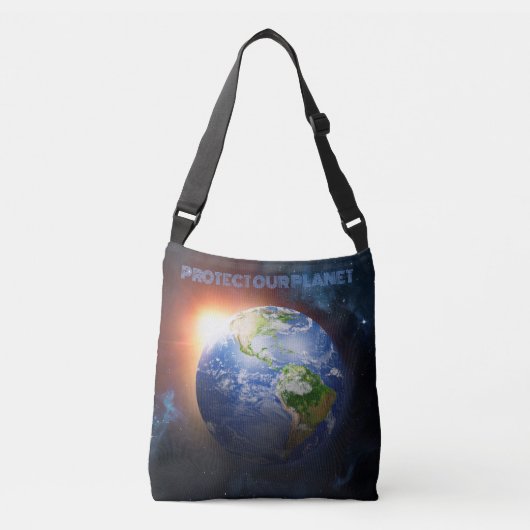 Aangepaste tekstplaneet Aarde Crossbody Tas (Voorkant)