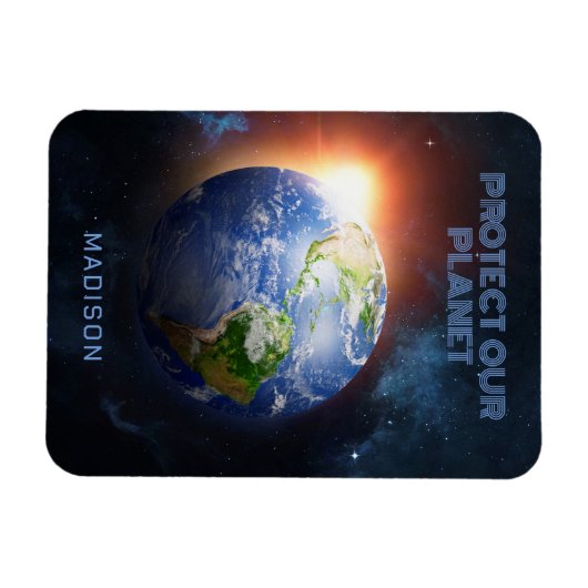 Aangepaste tekstplaneet Aarde Magneet (Horizontaal)