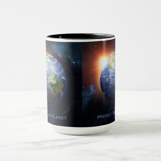 Aangepaste tekstplaneet Aarde Mok (Midden)
