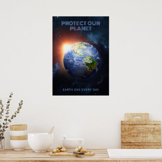 Aangepaste tekstplaneet Aarde Poster (Keuken)