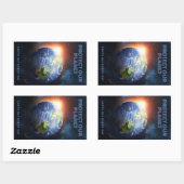 Aangepaste tekstplaneet Aarde Rechthoekige Sticker (Vel)