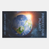Aangepaste tekstplaneet Aarde Rechthoekige Sticker (Voorkant)