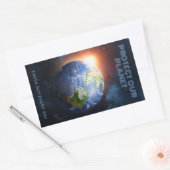 Aangepaste tekstplaneet Aarde Rechthoekige Sticker (Envelop)