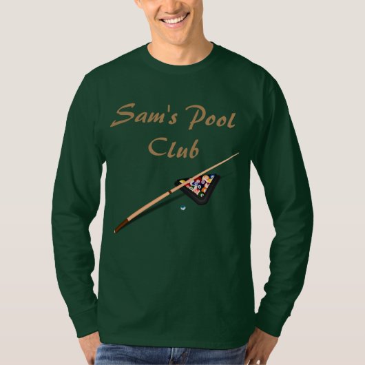 Aangepaste tekstpool Billiards Green T-shirt (Voorkant)