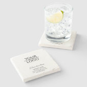 Aangepaste tekstpromotie toevoegen aan Logo Stenen Onderzetter (Zijkant)