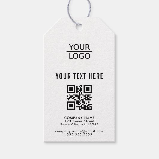 Aangepaste tekstpromotie voor Logo QR-code toevoeg Cadeaulabel (Voorkant)