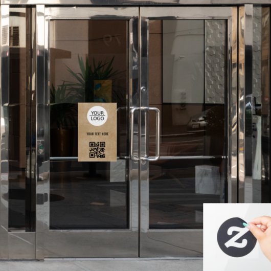 Aangepaste tekstpromotie voor Logo QR-code toevoeg Raamsticker (Kantoordeur)