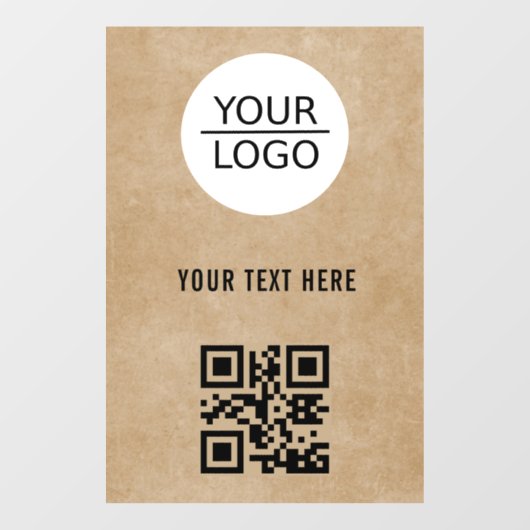Aangepaste tekstpromotie voor Logo QR-code toevoeg Raamsticker (Vel)