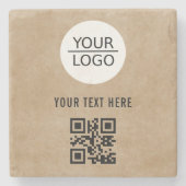 Aangepaste tekstpromotie voor Logo QR-code toevoeg Stenen Onderzetter (Voorkant)