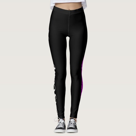 Aangepaste tekstreep zwart leggings (Voorkant)