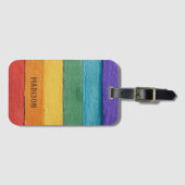 Aangepaste tekstregenboog bagagelabel (Voorkant (horizontaal))