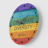 Aangepaste tekstregenboog grote klok (Hoek)