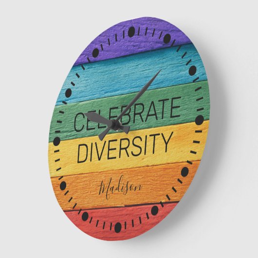 Aangepaste tekstregenboog grote klok (Hoek)