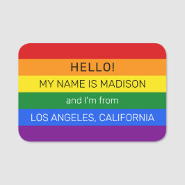 Aangepaste tekstregenboog vlag naamplaatje