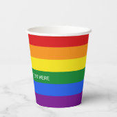 Aangepaste tekstregenboog vlag papieren bekers (Achterkant)