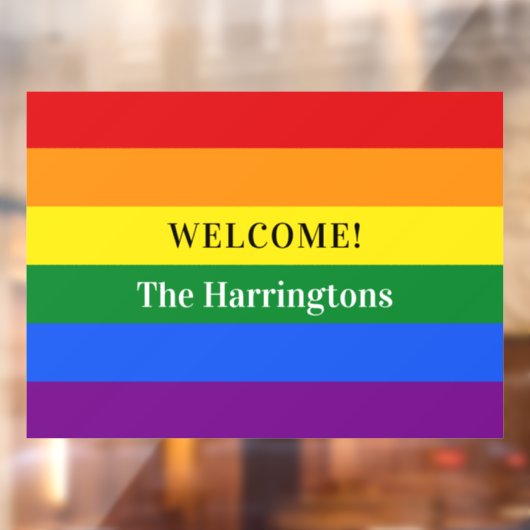 Aangepaste tekstregenboog vlag raamsticker (Vel 2)