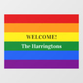 Aangepaste tekstregenboog vlag raamsticker (Vel)