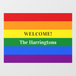 Aangepaste tekstregenboog vlag raamsticker