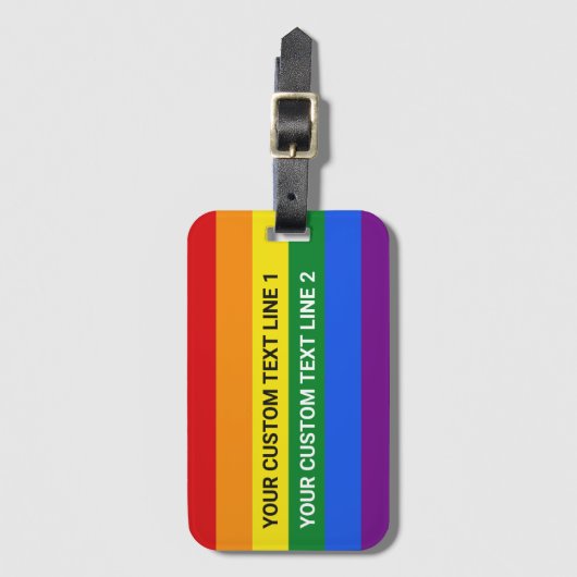 Aangepaste tekstregenboogpride bagagelabel (Voorkant (verticaal))