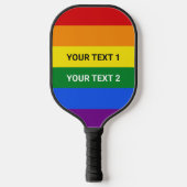 Aangepaste tekstregenboogpride pickleball paddle (Voorkant)