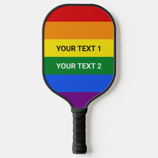 Aangepaste tekstregenboogpride pickleball paddle (Voorkant)