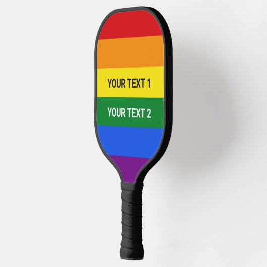 Aangepaste tekstregenboogpride pickleball paddle (Links)