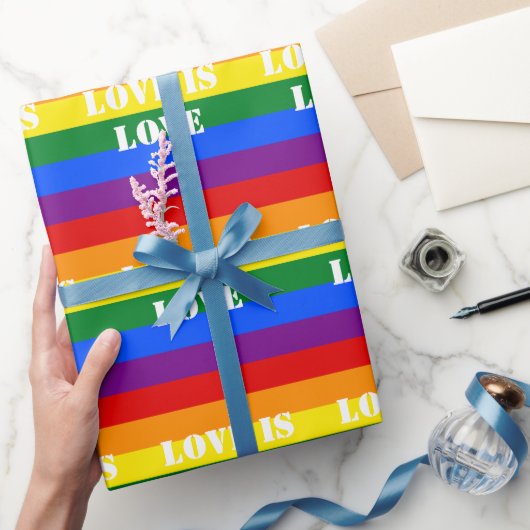 Aangepaste tekstregenboogvlag Gay Pride LGBTQ Cadeaupapier (Geschenken)