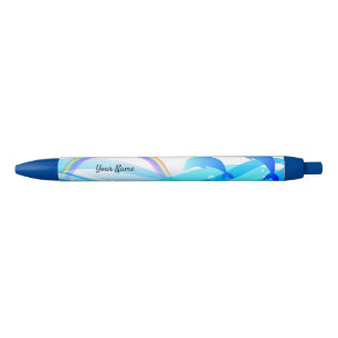 Aangepaste tekstregenboogzomer Magische Blauwe Dol Zwarte Inkt Pen