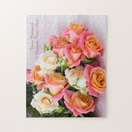 Aangepaste tekstRozen Legpuzzel (Verticaal)