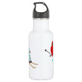 Aangepaste tekstsklik die Skier opent Waterfles (Achterkant)