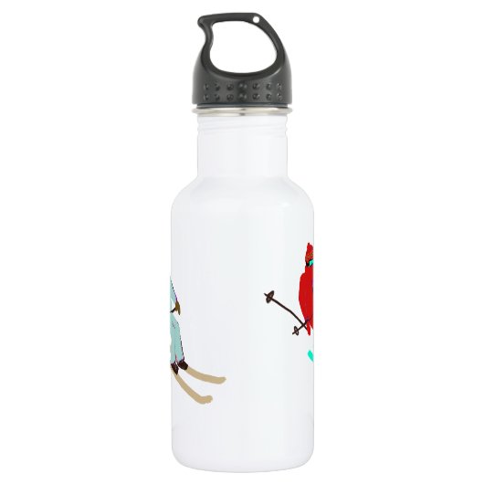 Aangepaste tekstsklik die Skier opent Waterfles (Achterkant)