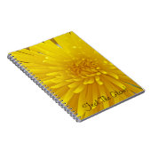 Aangepaste tekstspiraal Yellow Dahlia Flower foto Notitieboek (Rechterzijde)