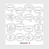 Aangepaste tekstspraak en denkbare bundel scrapboo sticker (Vel)