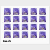 Aangepaste tekststickers Paarse Iris Bloemzegels Vierkante Sticker (Vel)