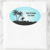 Aangepaste tekststickers voor doorverbinden Surfer Ovale Sticker (Tas)