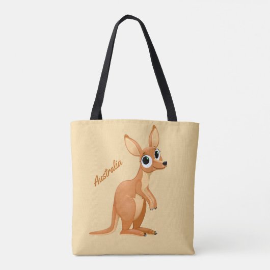 Aangepaste teksttassen voor Cute Kangaroo Tote Bag (Achterkant)