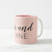 Aangepaste tekstverhoging en roze rugsluiting beve tweekleurige koffiemok (Voorkant rechts)