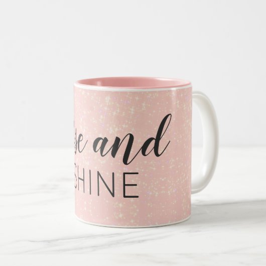 Aangepaste tekstverhoging en roze rugsluiting beve tweekleurige koffiemok (Voorkant rechts)