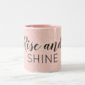 Aangepaste tekstverhoging en roze rugsluiting beve tweekleurige koffiemok (Center)